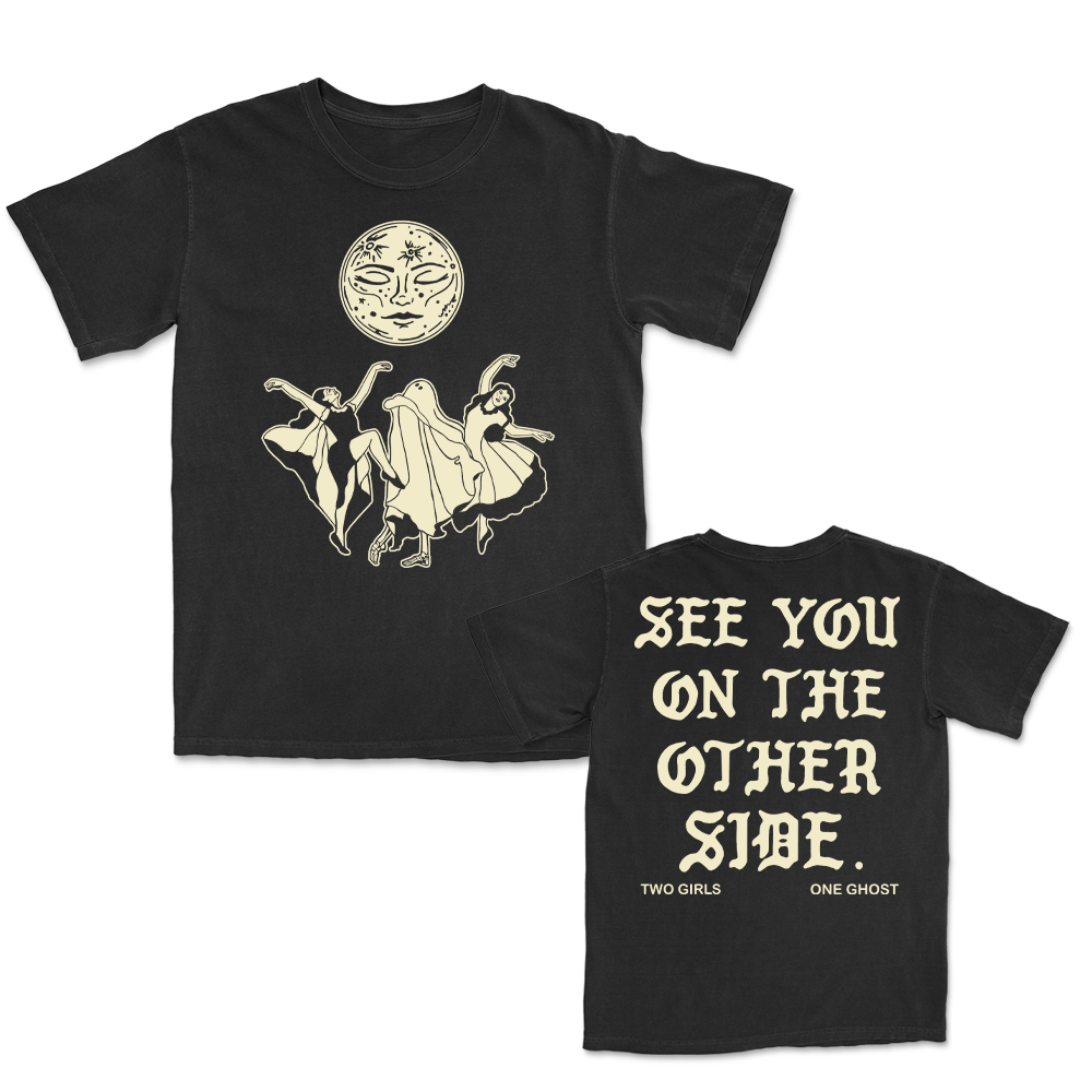 Two Girls One Ghost Dancing Moon T-Shirt (Black)