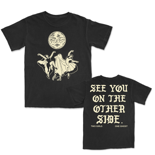 Two Girls One Ghost Dancing Moon T-Shirt (Black)