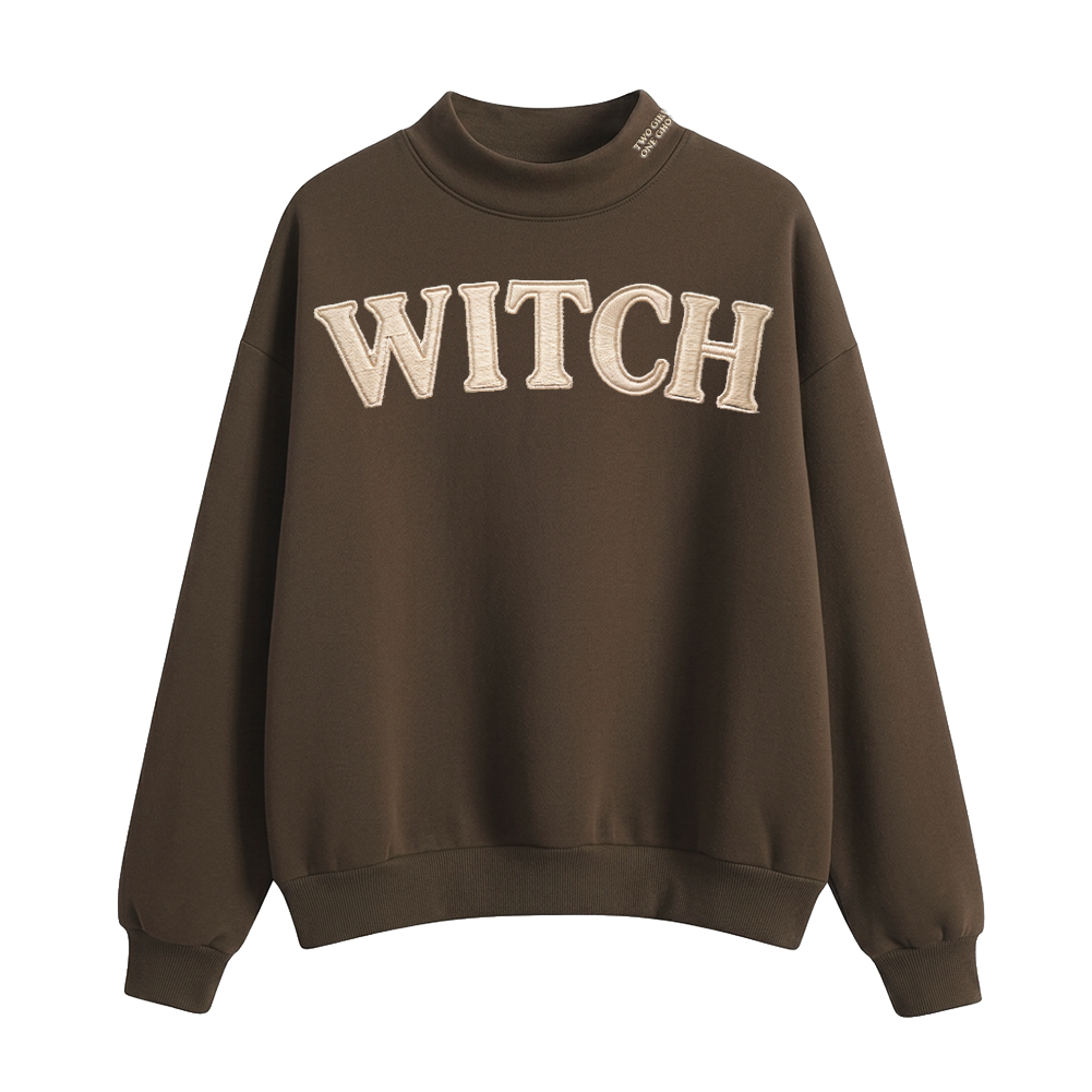 Two Girls One Ghost Witch Sweatshirt (Witch Brown)