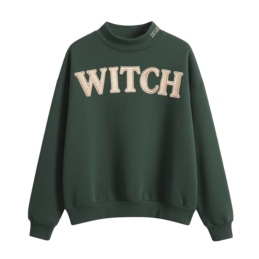 Two Girls One Ghost Witch Sweatshirt (Sage Green)