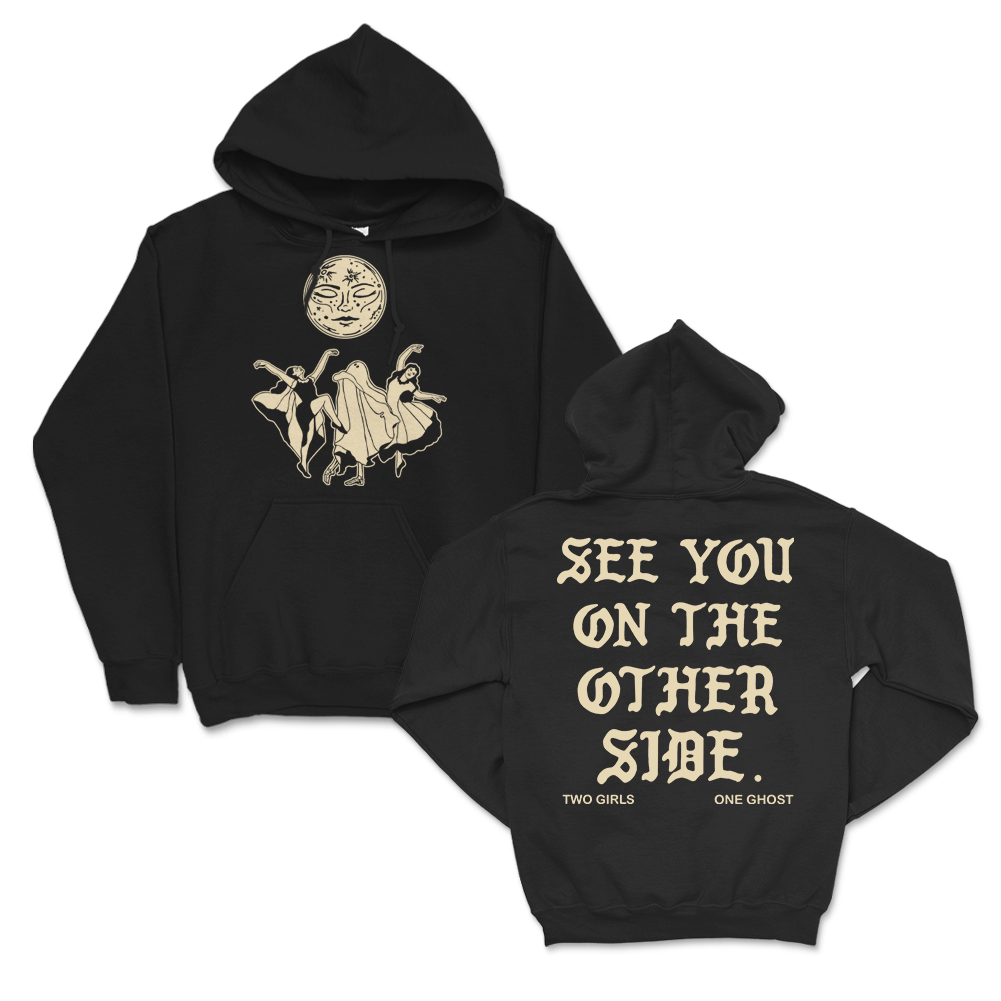 Two Girls One Ghost Dancing Moon Pullover Hoodie (Black)