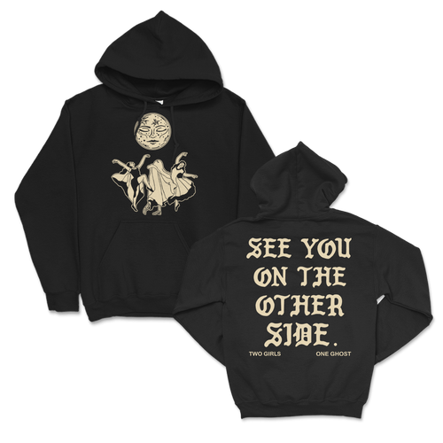Two Girls One Ghost Dancing Moon Pullover Hoodie (Black)