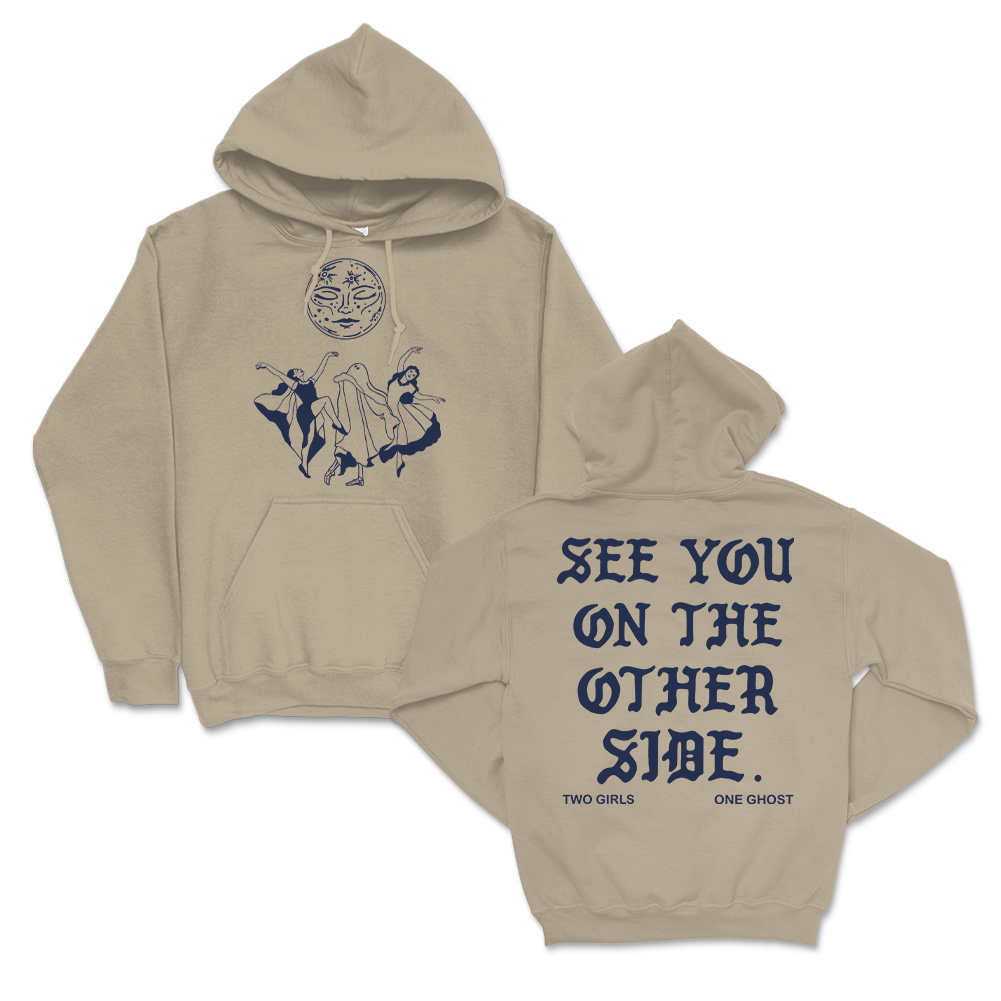 Two Girls One Ghost Dancing Moon Pullover Hoodie (Sand)