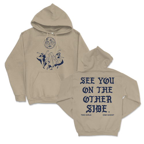 Two Girls One Ghost Dancing Moon Pullover Hoodie (Sand)