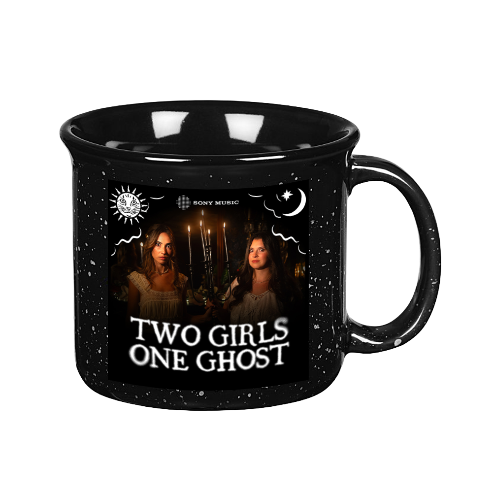 Two Girls One Ghost Speckled Photo Mug (Black)